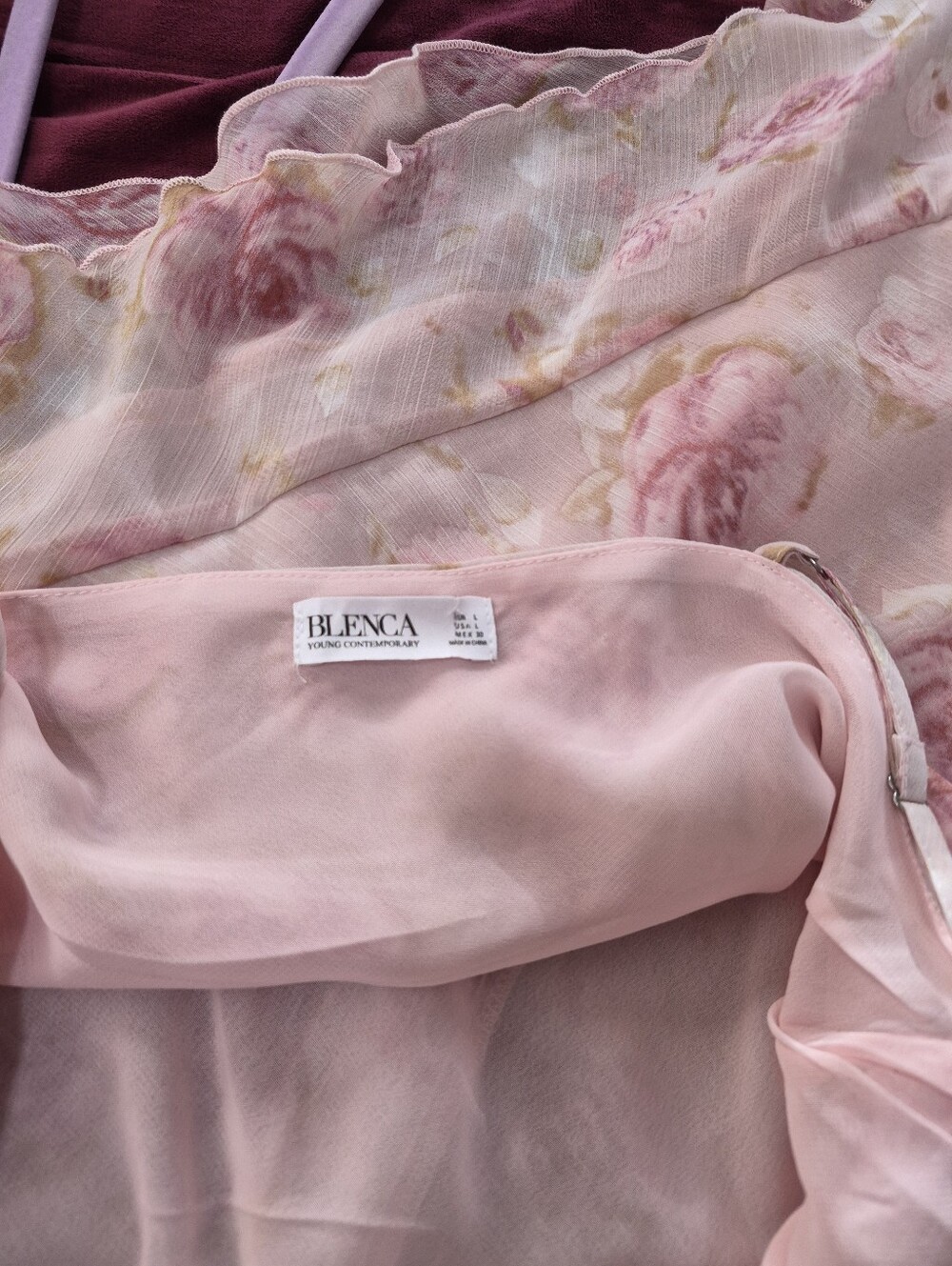 Floral Pink Ruffle Cami Top - Picture 7 of 8
